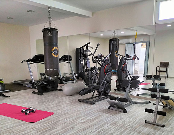 The gym of hotel Petali in Sifnos